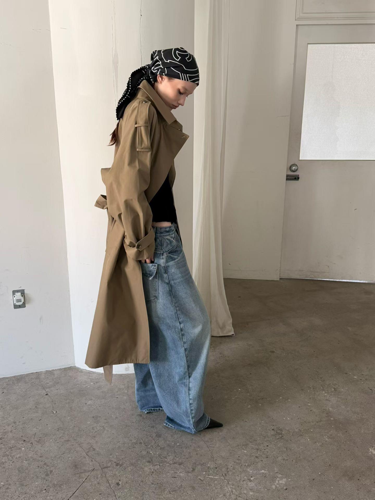 俐落修身風衣外套